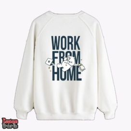 work from home - panda - Graphic printed sweatshirt