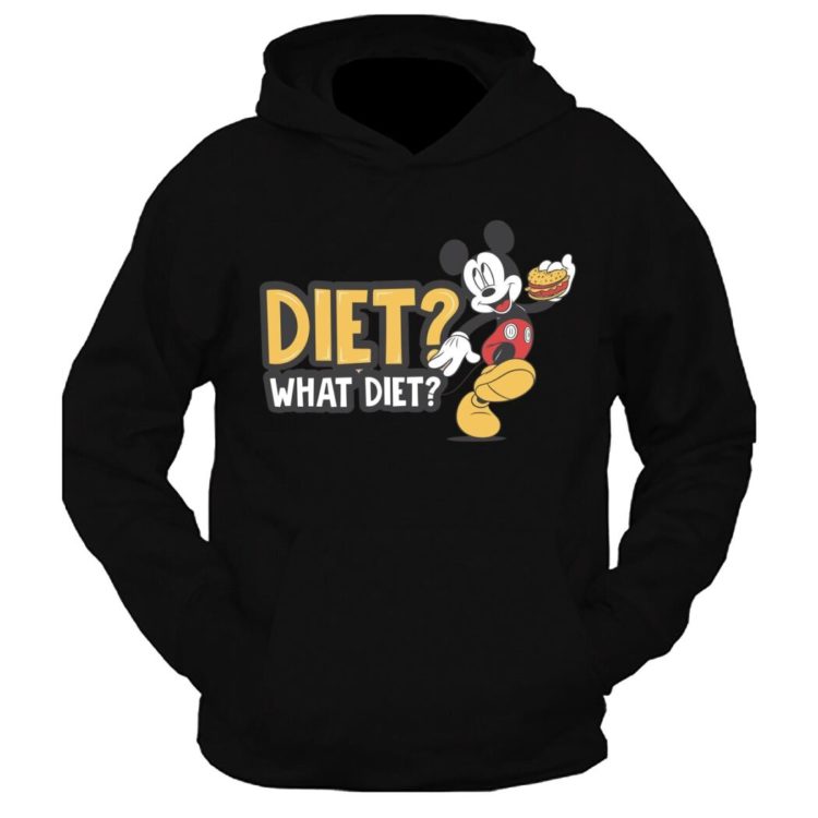 Diet What Diet Mickey Mouse Graphic Printed Hoodie
