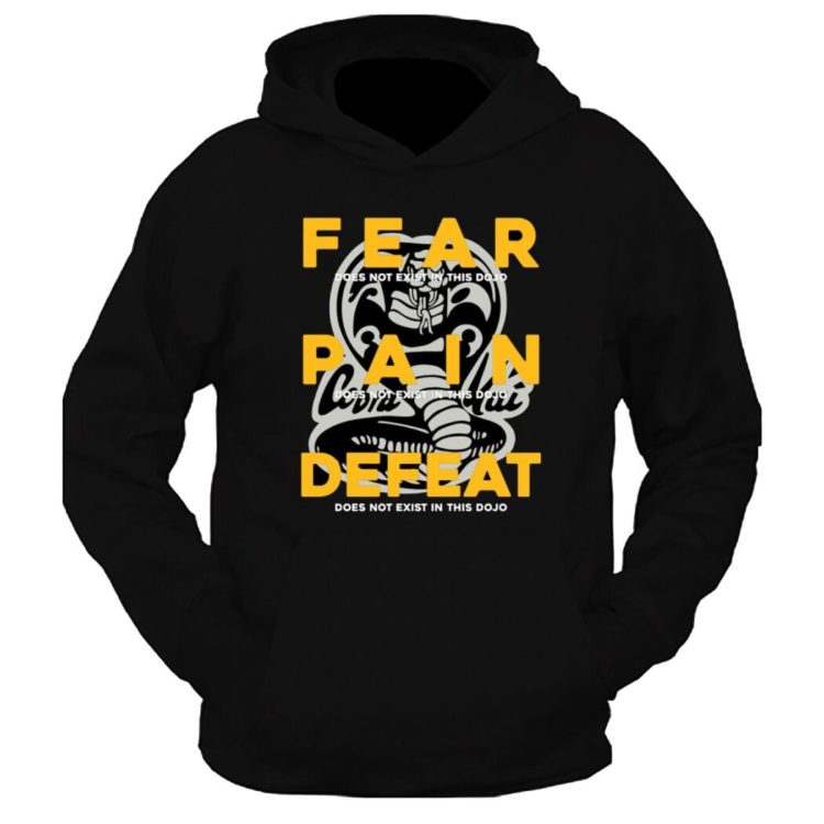 Fear Pain Defeat Graphic Printed Hoodie