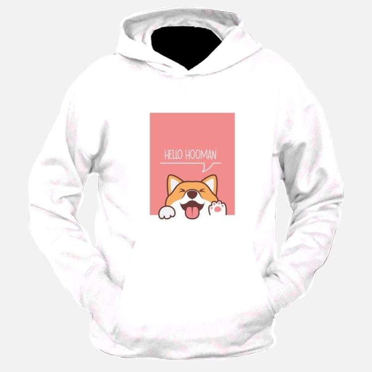Hello Hooman Graphic Printed Hoodie