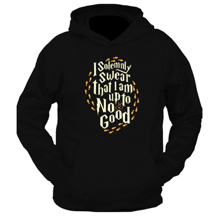 I Solemnly Swear That I Am Upto No Good Harry Potter Graphic Printed Hoodie