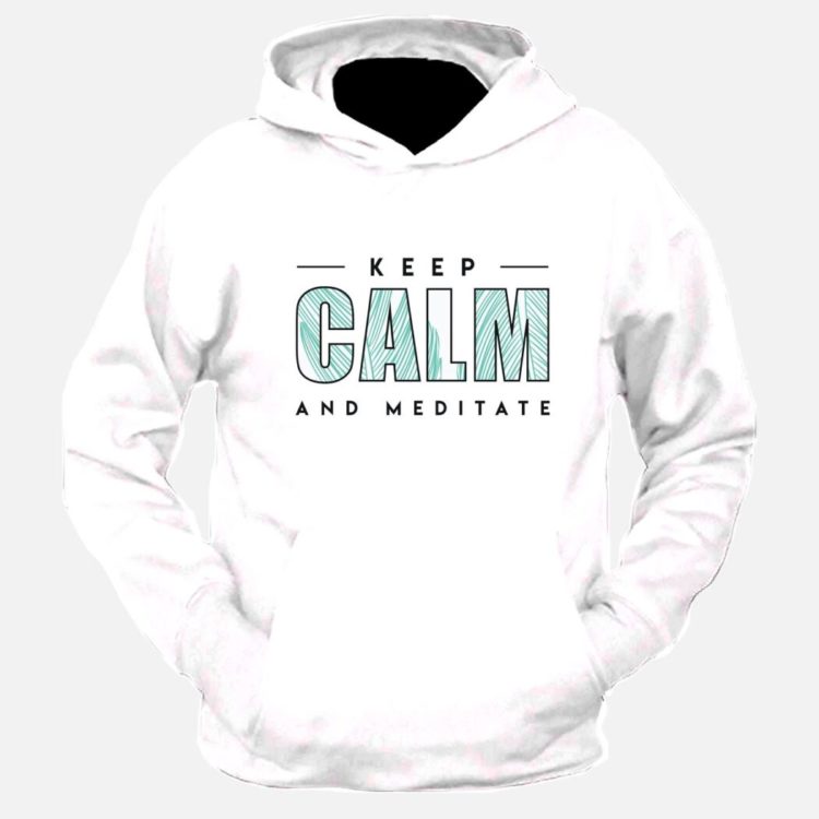 Keep Calm And Just Meditate Graphic Printed Hoodie