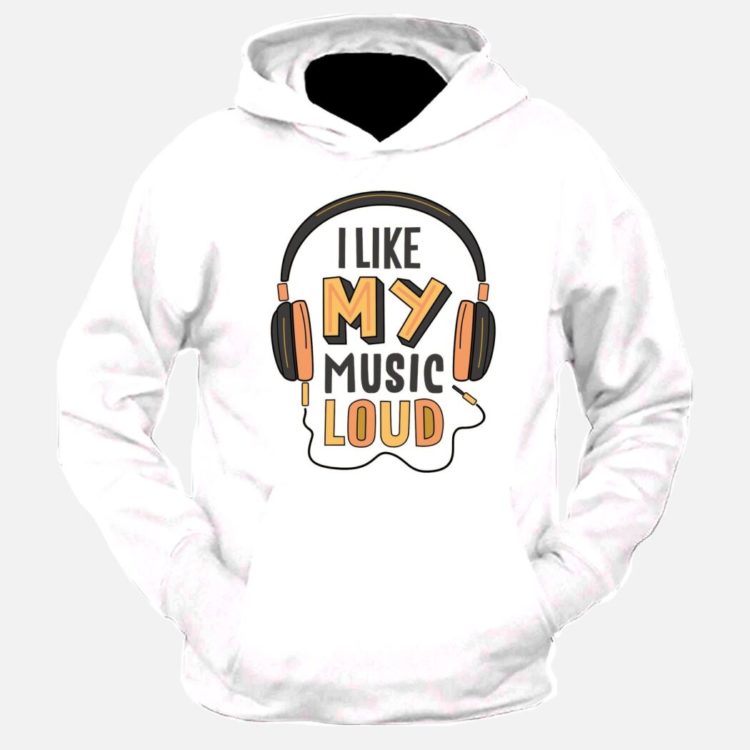 Like My Music Loud Graphic Printed Hoodie