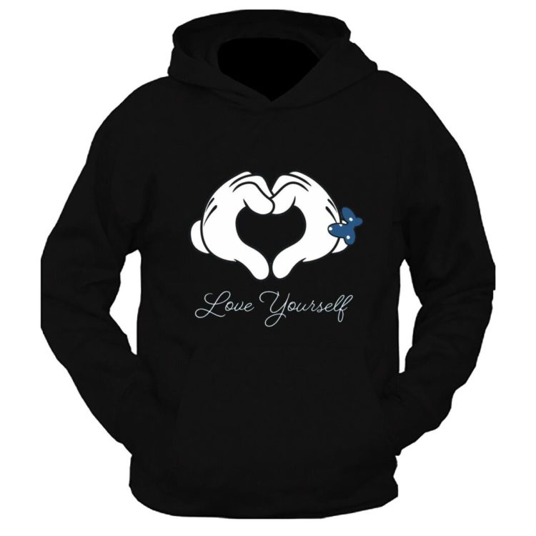 Love Yourself Graphic Printed Hoodie