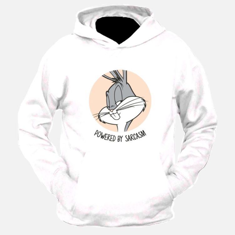 Powered By Sarcasm Graphic Printed Hoodie