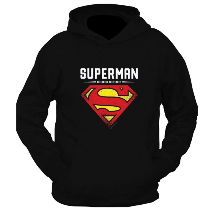 Superman Logo Graphic Printed Hoodie