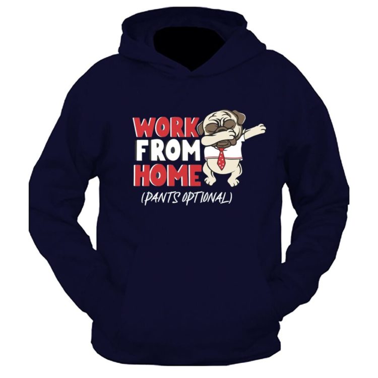 Works From Home Panda Graphic Printed Hoodie