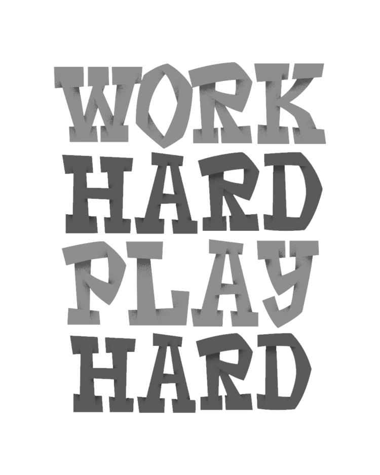 Work Hard Play Harder Cutout Sticker